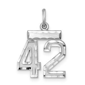 Sterling Silver, Varsity Collection, Small D/C Pendant, Number 42